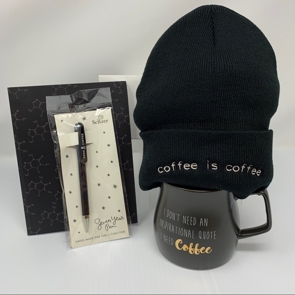 Coffee Lovers Gift Set Mug Hat Notebook & Pen Card Boxed Unisex - Picture 2 of 16